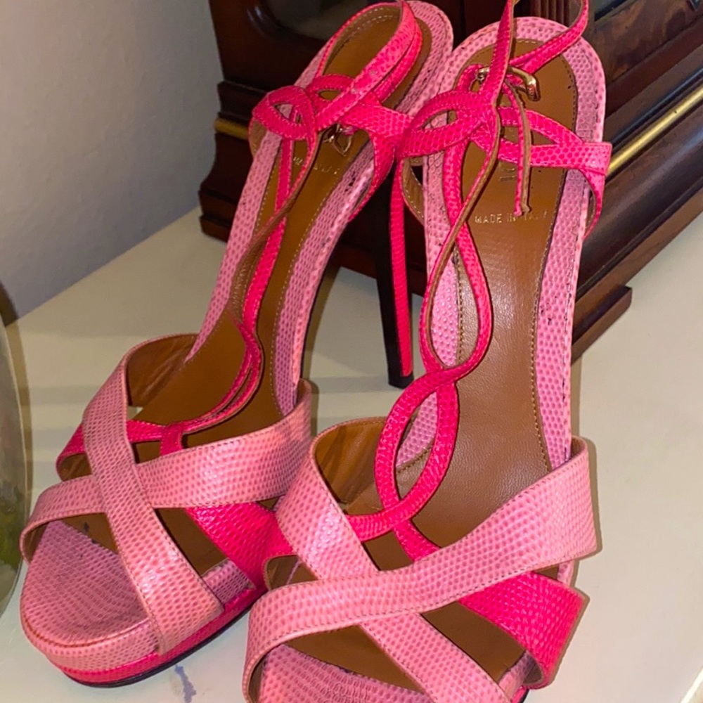 Hot pink Fendi strappy heels